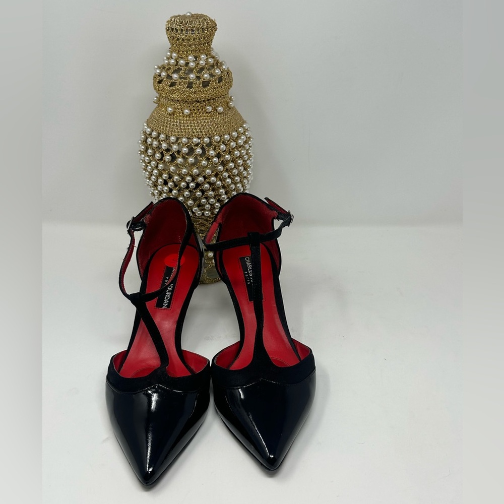 Charles Jourdan Black Patent Leather Heels